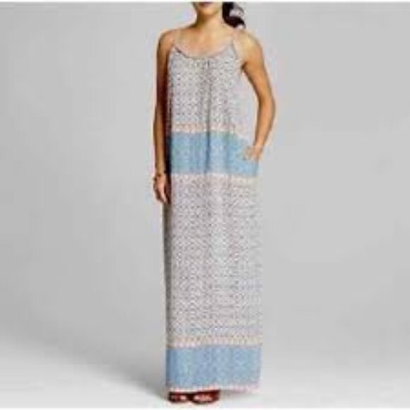 Knox Rose Womens Dress Maxi Long Size XS Sleeveless Tie Neck Boho Bohemian - Picture 1 of 6